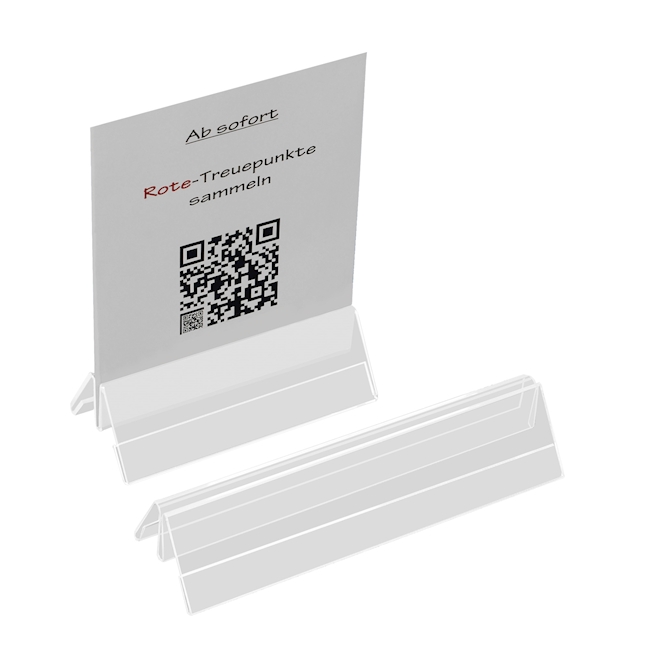 M-Clip-Halter Acryl 105 mm mit Einschub